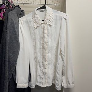 Vintage white button down blouse